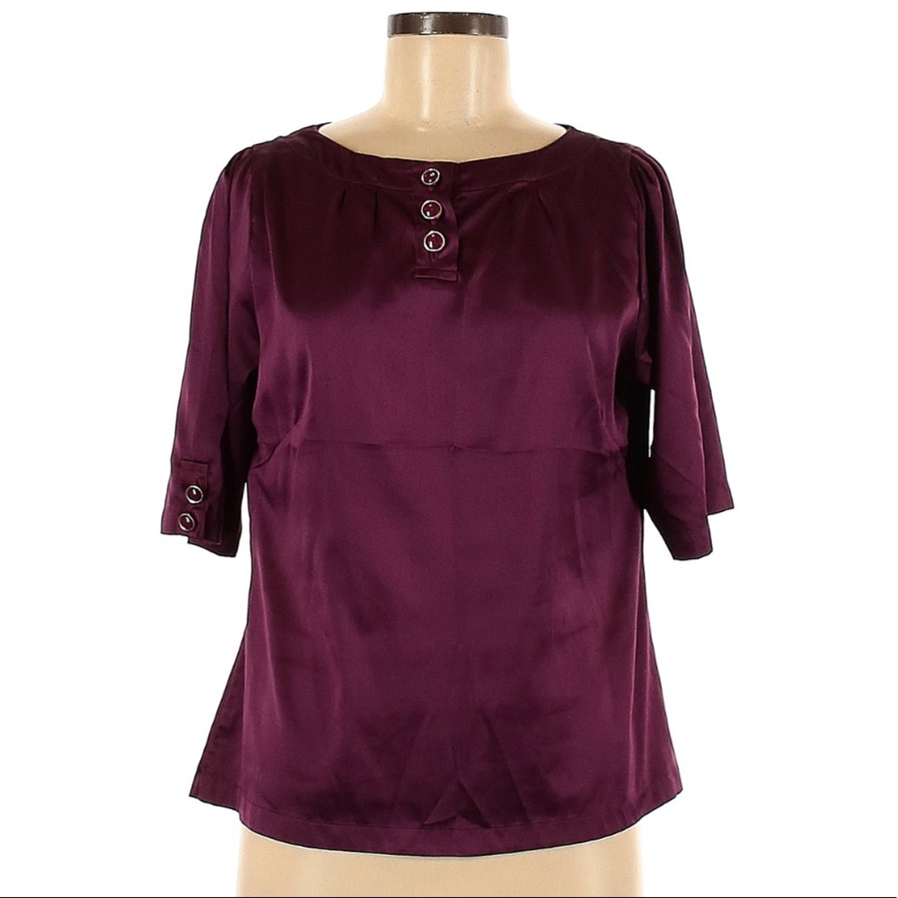 Sydney Tyler Plum Short Sleeve Blouse, Size 8
